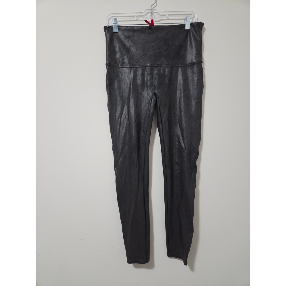 Spanx Faux Leather Leggings Black High Waisted‎ Shaper 1X/1X Tall 24187R